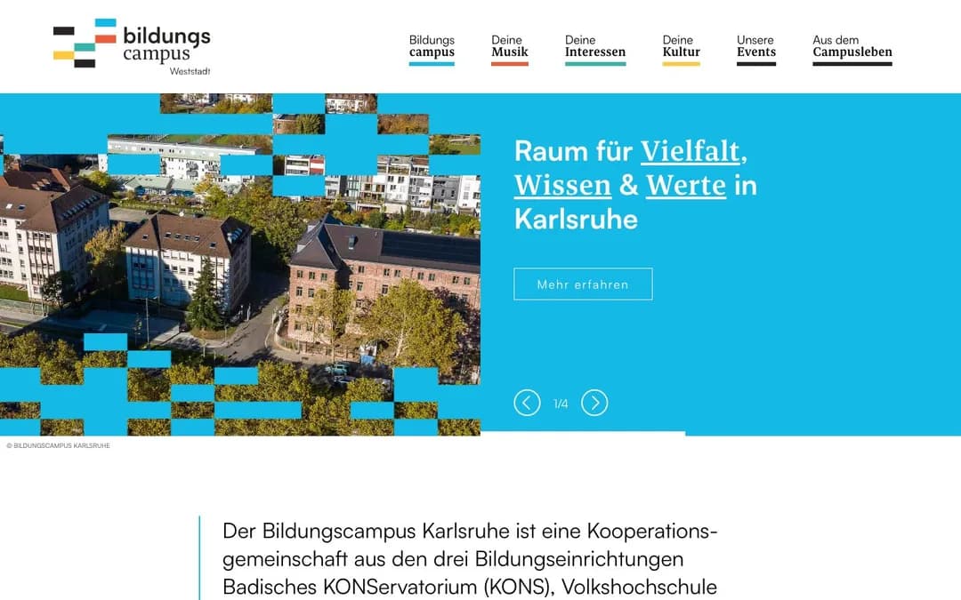 bildungscampus-weststadt.de website screenshot