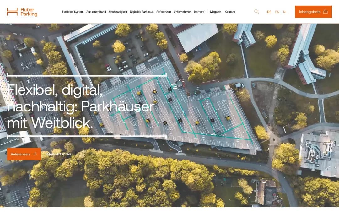 huber-parking.com website screenshot