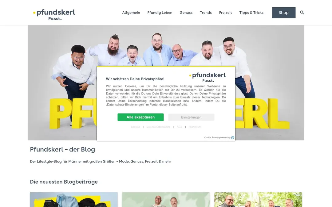 pfundskerl-xxl.de/blog website screenshot